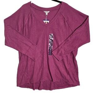 Wild Fox Haley brushed magenta long‎ sleeve v neck Pullover cozy Size XXL NWT